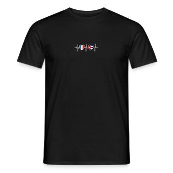 Drapeau cubain de la France et de Cuba - T-shirt homme - noir - Devant - AI Model Male 178 light (178cm)