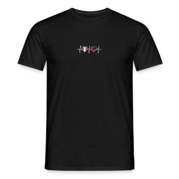 France and Liechtenstein flag flag - Men's T-Shirt - black - Front - AI Model Male 178 light (178cm)