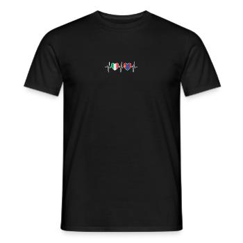 Italy and Mongolia Mongolian flag flags - Men's T-Shirt - black - Front - AI Model Male 178 light (178cm)