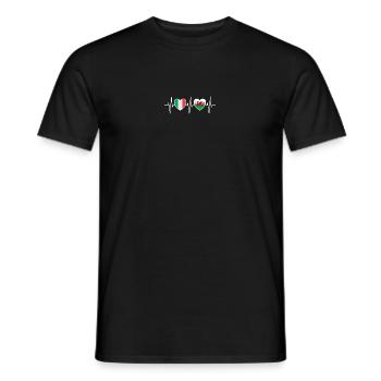 Italy and Wales Welsh flag Flags - Men's T-Shirt - black - Front - AI Model Male 178 light (178cm)