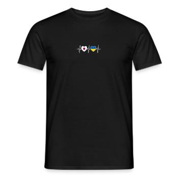 Japan and Ukraine Ukrainian flag flags - Men's T-Shirt - black - Front - AI Model Male 178 light (178cm)