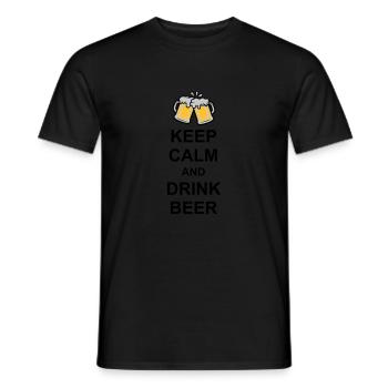 Keep Calm Drink Beer - Männer T-Shirt - Schwarz - Vorne - AI Model Male 178 light (178cm)