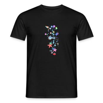 Sterne, Regenbogen, Perlen, Herzen, illustration - Männer T-Shirt - Schwarz - Vorne - AI Model Male 178 light (178cm)