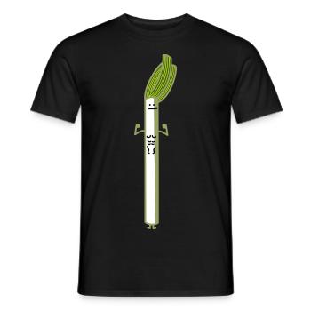 poireau drôle - T-shirt homme - noir - Devant - AI Model Male 178 light (178cm)
