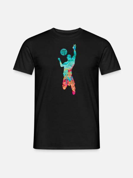 Volleyball Schmettern PopArt - Männer T-Shirt - Schwarz