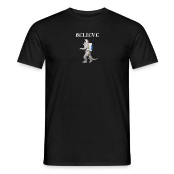 Idée cadeau de l’astronaute Dino Tyrannosaurus Rex - T-shirt homme - noir - Devant - AI Model Male 178 light (178cm)