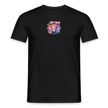 Lion à l’aquarelle - T-shirt homme - noir - Devant - AI Model Male 178 light (178cm)
