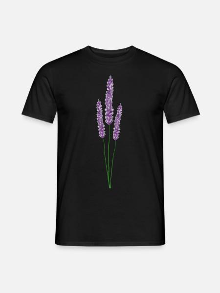 Branch of Lavender Provence Nature Violet - Men's T-Shirt - black