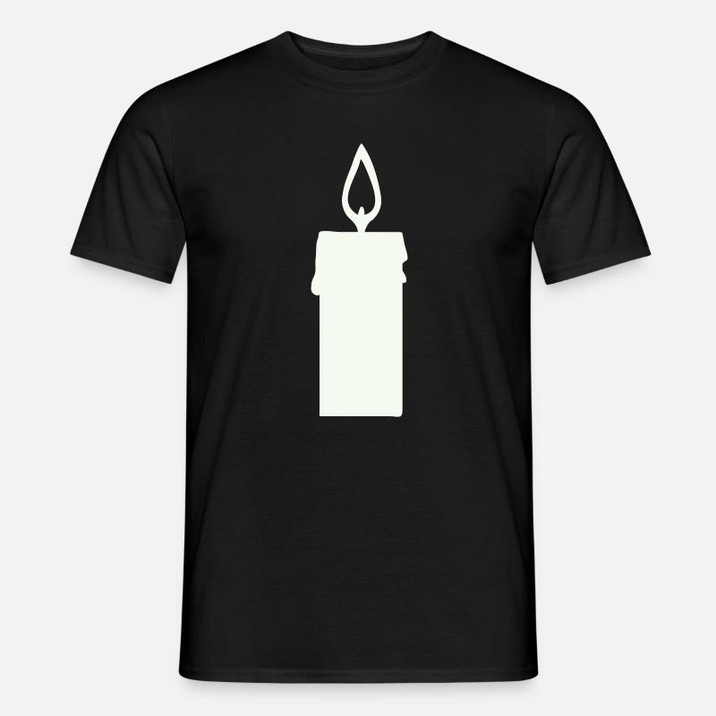 Light silhouette candle in lantern - Men's T-shirt - black