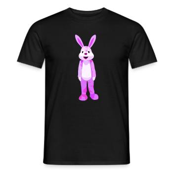 Lila Hase Cartoonfigur Motiv - Männer T-Shirt - Schwarz - Vorne - AI Model Male 178 light (178cm)