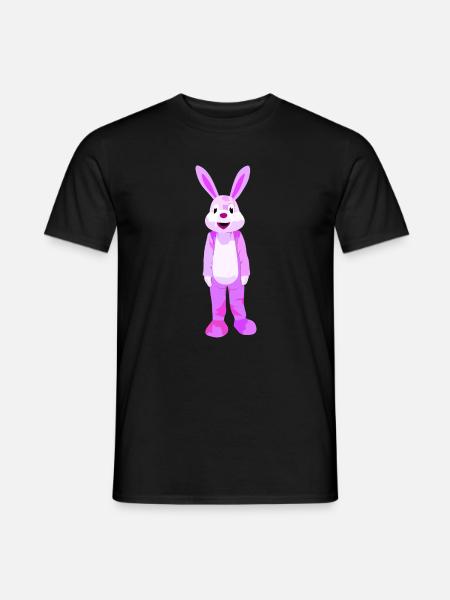 Lila Hase Cartoonfigur Motiv - Männer T-Shirt - Schwarz