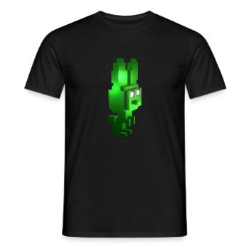 Green Creature 8-Bit Bunny: T-shirt végétalien de jeu - T-shirt homme - noir - Devant - AI Model Male 178 light (178cm)