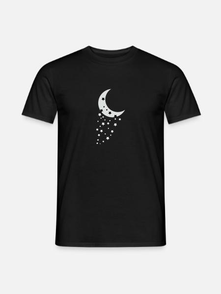 moon and stars - Men's T-Shirt - black