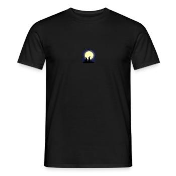 Two rabbits at the full moon - Men's T-Shirt - black - Front - AI Model Male 178 light (178cm)