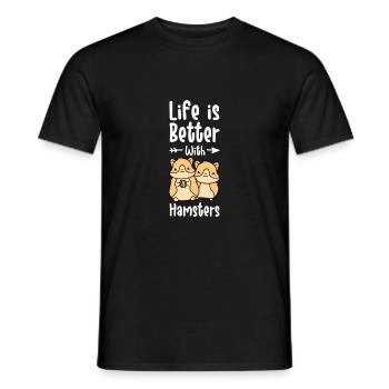 Life Is Better With A Hamster Animal Lover Hamster - Männer T-Shirt - Schwarz - Vorne - AI Model Male 178 light (178cm)