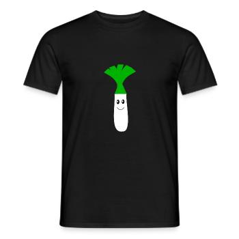 Poireaux Kawaii Fruits Kawaii Légumes Kawaii - T-shirt homme - noir - Devant - AI Model Male 178 light (178cm)