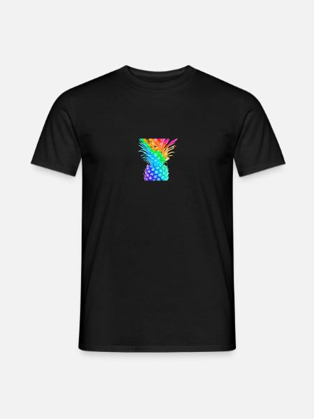Bunte Ananas Regenbogen cool Geschenkidee - Männer T-Shirt - Schwarz