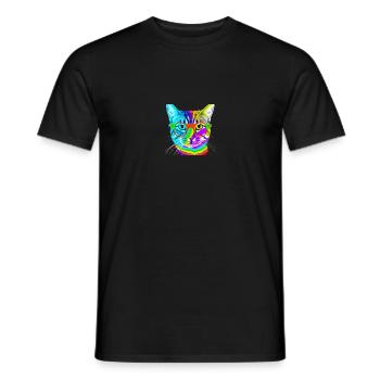 cat colorful glasses gift idea sweet cool - Men's T-Shirt - black - Front - AI Model Male 178 light (178cm)