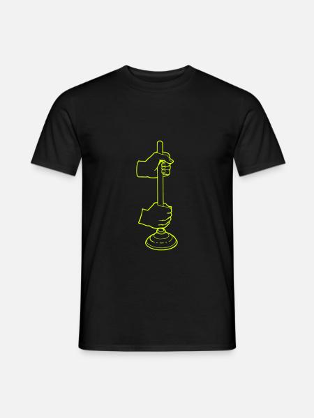 wc klo pümpel abfluss beruf - Männer T-Shirt - Schwarz
