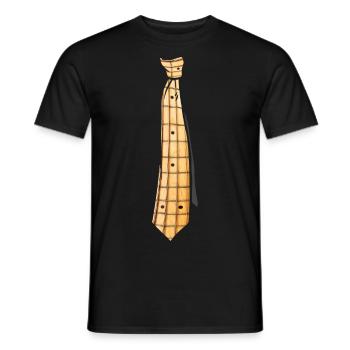 Bass Guitar Fretboard Tie pour bassiste - T-shirt homme - noir - Devant - AI Model Male 178 light (178cm)