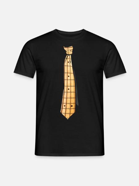 Bass Guitar Fretboard Tie for Bassist - Men's T-Shirt - black