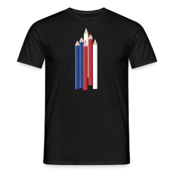Drawer Us Flag Drawing - Männer T-Shirt - Schwarz - Vorne - AI Model Male 178 light (178cm)