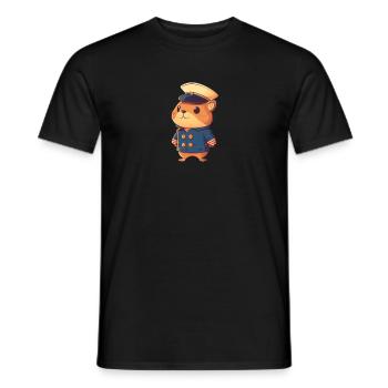 Cute Beaver Cartoon Style Kids Tshirt - Men's T-Shirt - black - Front - AI Model Male 178 light (178cm)