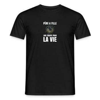 Father and daughter, a team for life - Men's T-Shirt - black - Front - AI Model Male 178 light (178cm)