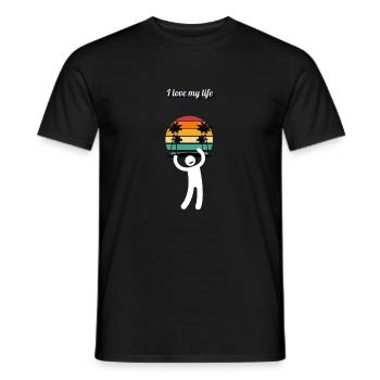 I love my life - Männer T-Shirt - Schwarz - Vorne - AI Model Male 178 light (178cm)