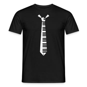 Cravate de touches de piano pour pianistes - T-shirt homme - noir - Devant - AI Model Male 178 light (178cm)