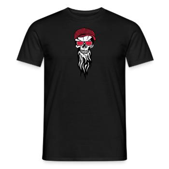 tete de mort hipster skull crane casquette 1511 - T-shirt homme - noir - Devant - AI Model Male 178 light (178cm)