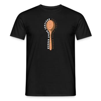 Wooden Spoon Survivor Meme Adulting Funny Italian - Männer T-Shirt - Schwarz - Vorne - AI Model Male 178 light (178cm)