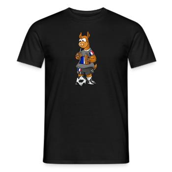 France Fan Lama - Men's T-Shirt - black - Front - AI Model Male 178 light (178cm)