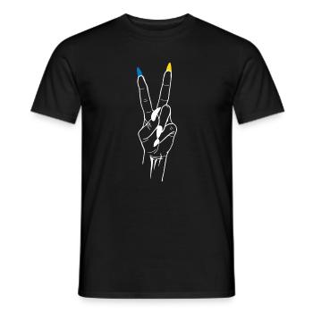 Frieden Ukraine Sieg - Männer T-Shirt - Schwarz - Vorne - AI Model Male 178 light (178cm)