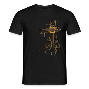 Bitcoin BTC Platine Münze Crypto Blockchain Hodl - Männer T-Shirt - Schwarz - Vorne - AI Model Male 178 light (178cm)