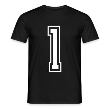 1 Numéro de numéro - T-shirt homme - noir - Devant - AI Model Male 178 light (178cm)