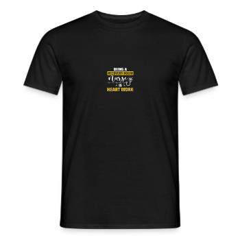 Infirmière en salle de réveil de l’unité de soins intensifs - T-shirt homme - noir - Devant - AI Model Male 178 light (178cm)