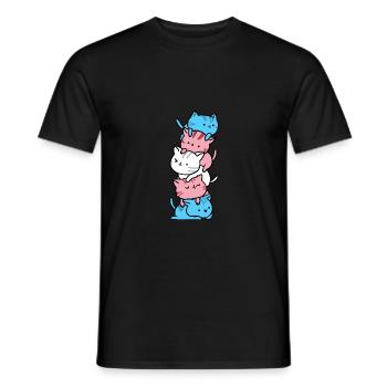 Cats Trans Pride - Men's T-Shirt - black - Front - AI Model Male 178 light (178cm)