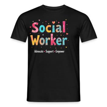 Advocate Support & Empower Social Worker Month - Men's T-Shirt - black - Front - AI Model Male 178 light (178cm)