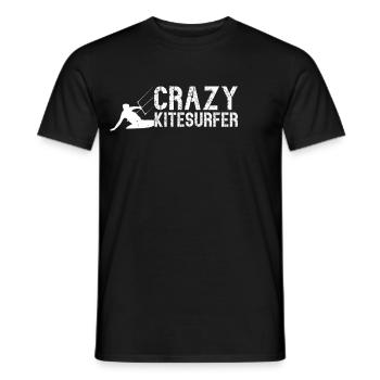 Kiteboarding - Crazy Kitesurfer - Männer T-Shirt - Schwarz - Vorne - AI Model Male 178 light (178cm)
