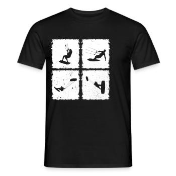 Kitesurfing Silhouette Kiteboarding Kitesurfer - Männer T-Shirt - Schwarz - Vorne - AI Model Male 178 light (178cm)