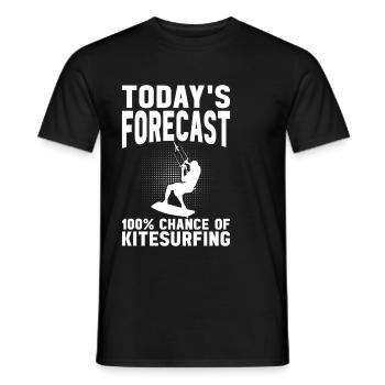 Kiteboarding - Today's forecast 100% chance of - Men's T-Shirt - black - Front - AI Model Male 178 light (178cm)