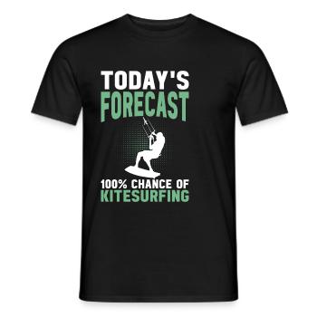 Kitesurfeur - Prévisions du jour 100 % de chances de - T-shirt homme - noir - Devant - AI Model Male 178 light (178cm)