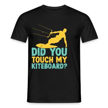 Funny Kitesurfer - Did you touch my Kiteboard - Men's T-Shirt - black - Front - AI Model Male 178 light (178cm)