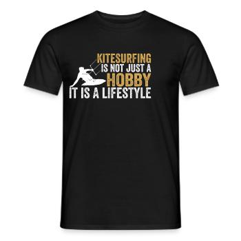 Le kitesurf n’est pas seulement un passe-temps, c’est un mode de vie - T-shirt homme - noir - Devant - AI Model Male 178 light (178cm)