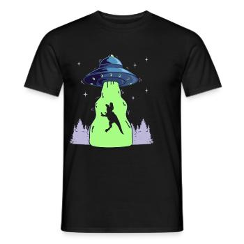 Drôle Ovni Dinosaure Drôle T-Rex Dino - T-shirt homme - noir - Devant - AI Model Male 178 light (178cm)