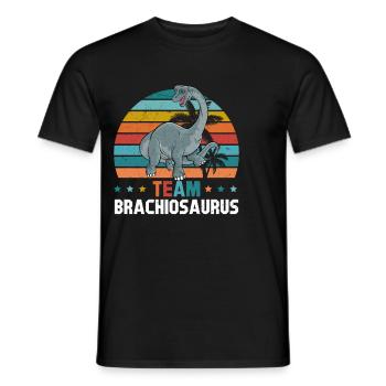 Dinosaur Funny Dino Lover - Team Brachiosaurus - Men's T-Shirt - black - Front - AI Model Male 178 light (178cm)