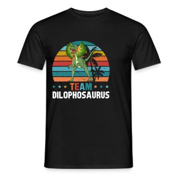 Dinosaur Funny Dino Lover - Team Dilophosaurus - Men's T-Shirt - black - Front - AI Model Male 178 light (178cm)