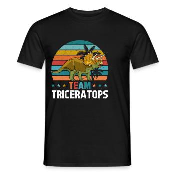 Dinosaur Funny Dino Lover - Team Triceratops - Männer T-Shirt - Schwarz - Vorne - AI Model Male 178 light (178cm)