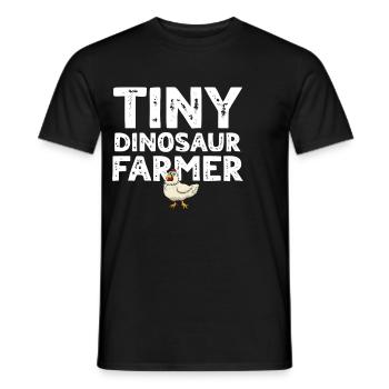Tiny dino farmer - Dinosaur Funny Dinosaur Farmer - Männer T-Shirt - Schwarz - Vorne - AI Model Male 178 light (178cm)